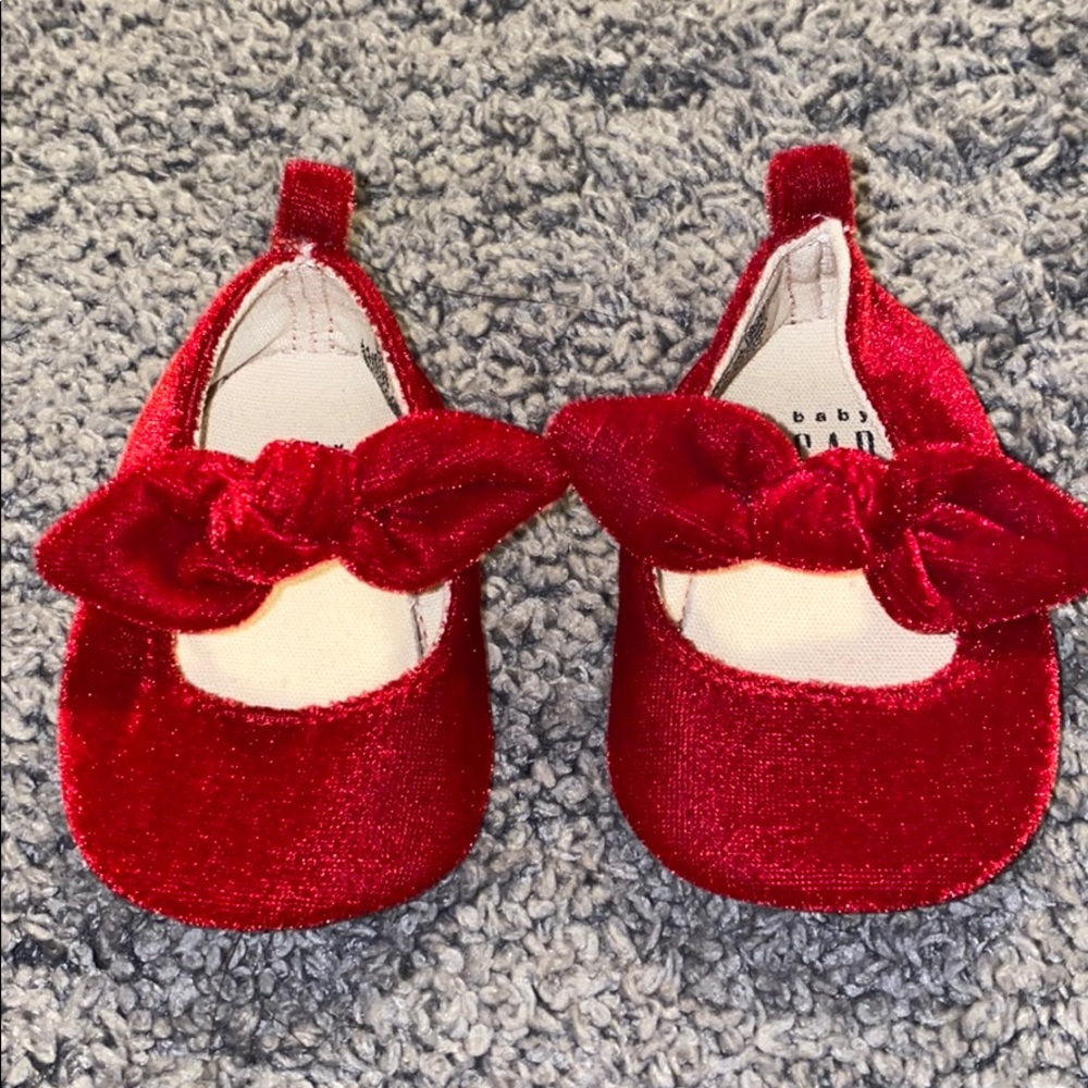 RED VELOUR MARY JANE SHOES